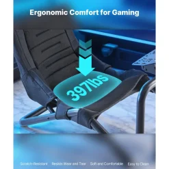 VEVOR Racing Wheel Stand, Heavy-Duty Integrated Simulator Cockpit Steering Stand, Fit Logitech G25,G27,G29,G920,G923, Thrustmaster T300RS,TX F458,T500RS,T3PA-PRO (F1/GT) and CSR Pedals, Black