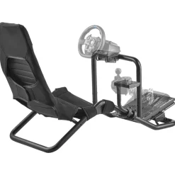 VEVOR Racing Wheel Stand, Heavy-Duty Integrated Simulator Cockpit Steering Stand, Fit Logitech G25,G27,G29,G920,G923, Thrustmaster T300RS,TX F458,T500RS,T3PA-PRO (F1/GT) and CSR Pedals, Black