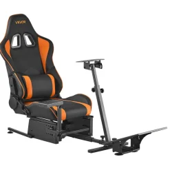 VEVOR Racing Wheel Stand, Heavy-Duty Simulator Cockpit Steering Wheel Stand, Fit Logitech G25, G27, G29, G920, G923, Thrustmaster T300RS, TX F458, T500RS, T3PA-PRO (F1/GT) and CSR Pedals