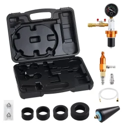 VEVOR Radiator Vacuum Refill Kit, Automotives Cooling System Vacuum & Purge Fill Tool with Gauge, Portable Radiator Coolant Filling Kit with Toolbox, Universal Fit for Most Cars Vans SUVs and Trucks