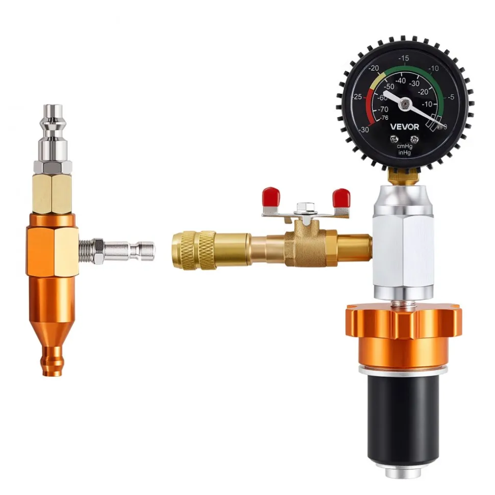 VEVOR Radiator Vacuum Refill Kit, Automotives Cooling System Vacuum & Purge Fill Tool with Gauge, Portable Radiator Coolant Filling Kit with Toolbox, Universal Fit for Most Cars Vans SUVs and Trucks