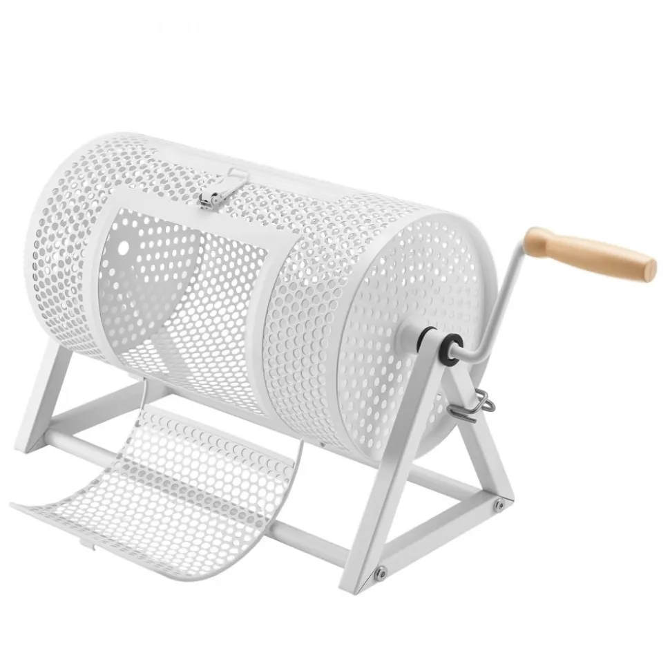 VEVOR Raffle Ticket Spinner, 11.6" x 6.6" Holds 2500 Tickets or 100 Ping Pong Balls, Raffle Drum Lottery Spinning Cage with Reinforced Handle, Stable Triangular Stand, for Events and Gatherings, White