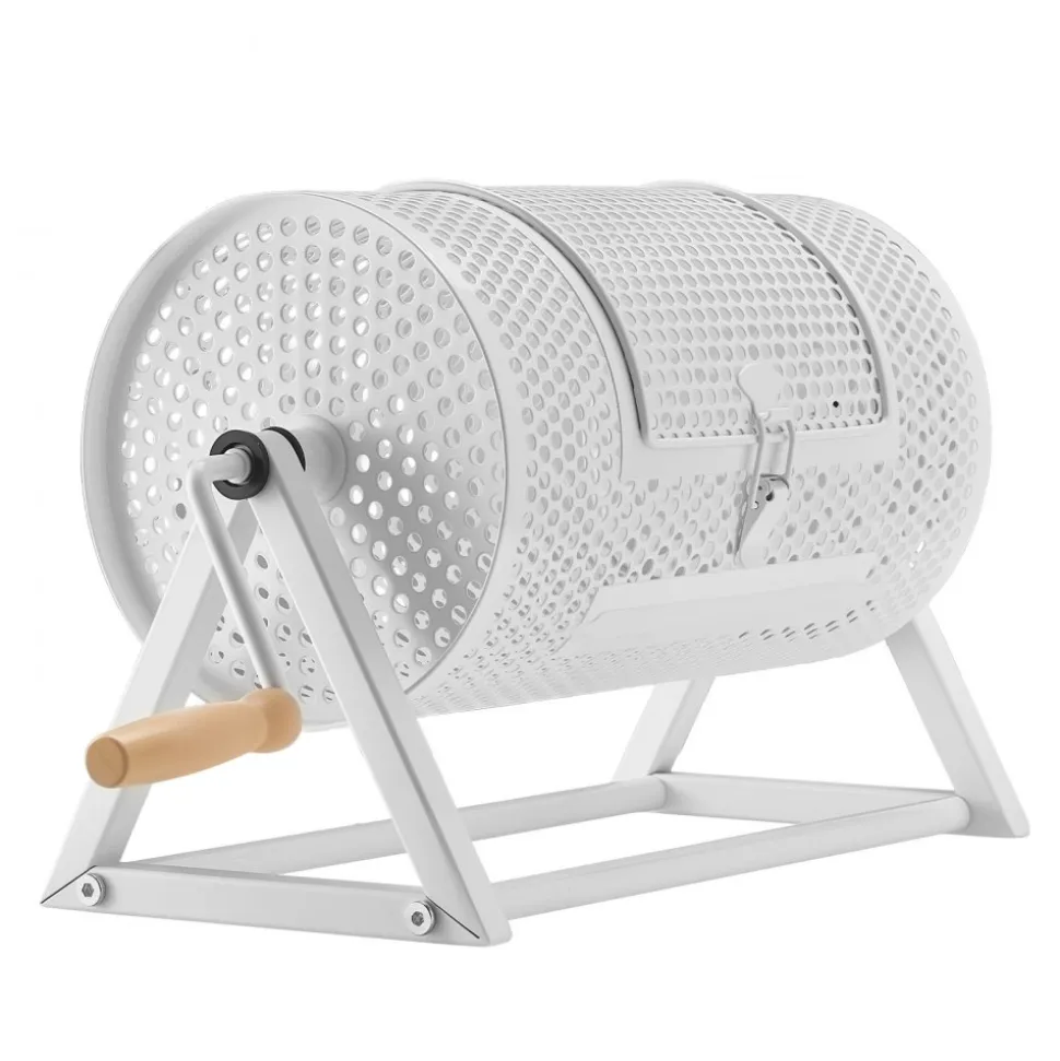 VEVOR Raffle Ticket Spinner, 11.6" x 6.6" Holds 2500 Tickets or 100 Ping Pong Balls, Raffle Drum Lottery Spinning Cage with Reinforced Handle, Stable Triangular Stand, for Events and Gatherings, White