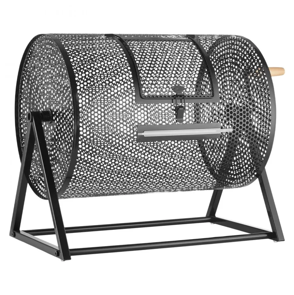 VEVOR Raffle Ticket Spinner, 16.1" x 11.9" Holds 5000 Tickets or 200 Ping Pong Balls, Raffle Drum Lottery Spinning Cage with Reinforced Handle, Stable Triangular Stand, for Events, Gatherings, Black