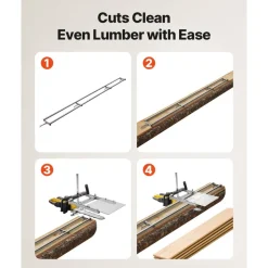 VEVOR Rail Mill Guide System, 12 ft 4 Crossbar Chainsaw Mill Kits, Aluminum Saw Milling Rails System Works with Chainsaw, 2 Wedges, Adjustable Rail Milling Guide Kit for Builders Woodworkers