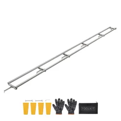 VEVOR Rail Mill Guide System, 15 ft 6 Crossbar Chainsaw Mill Kits, Aluminum Saw Milling Rails System Works with Chainsaw, 4 Wedges, Adjustable Rail Milling Guide Kit for Builders Woodworkers