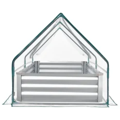VEVOR Raised Garden Bed with Cover, 6 x 3 x 1 ft, Rectangular Galvanized Metal Planter Box Kit Outdoor, with PE Greenhouse Cover & Gloves, Rustproof Alu-Zinc, for Growing Flowers Vegetables, Silver