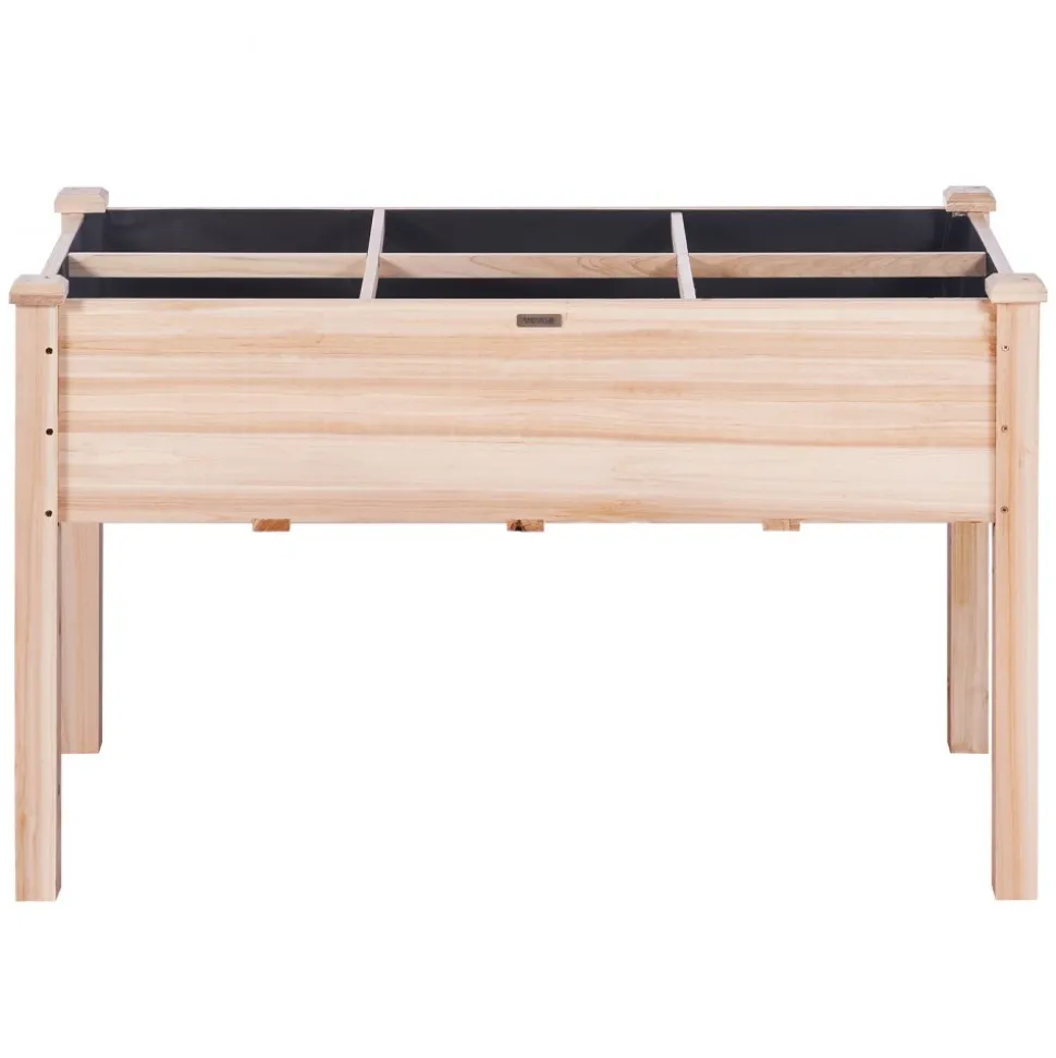 VEVOR Raised Garden Bed, 3.9 x 1.9 x 2.5 ft Wooden Planter Box, Elevated Outdoor Planting Boxes with Legs, for Growing Flowers/Vegetables/Herbs in Backyard/Garden/Patio/Balcony, Burlywood