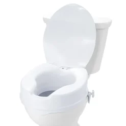 VEVOR Raised Toilet Seat, 4" Height Raised, 300 lbs Weight Capacity, Universal Toilet Seat Riser, Screw Rod Locking, with Toilet Seat, for Elderly, Handicap, Patient, Pregnant, Medical