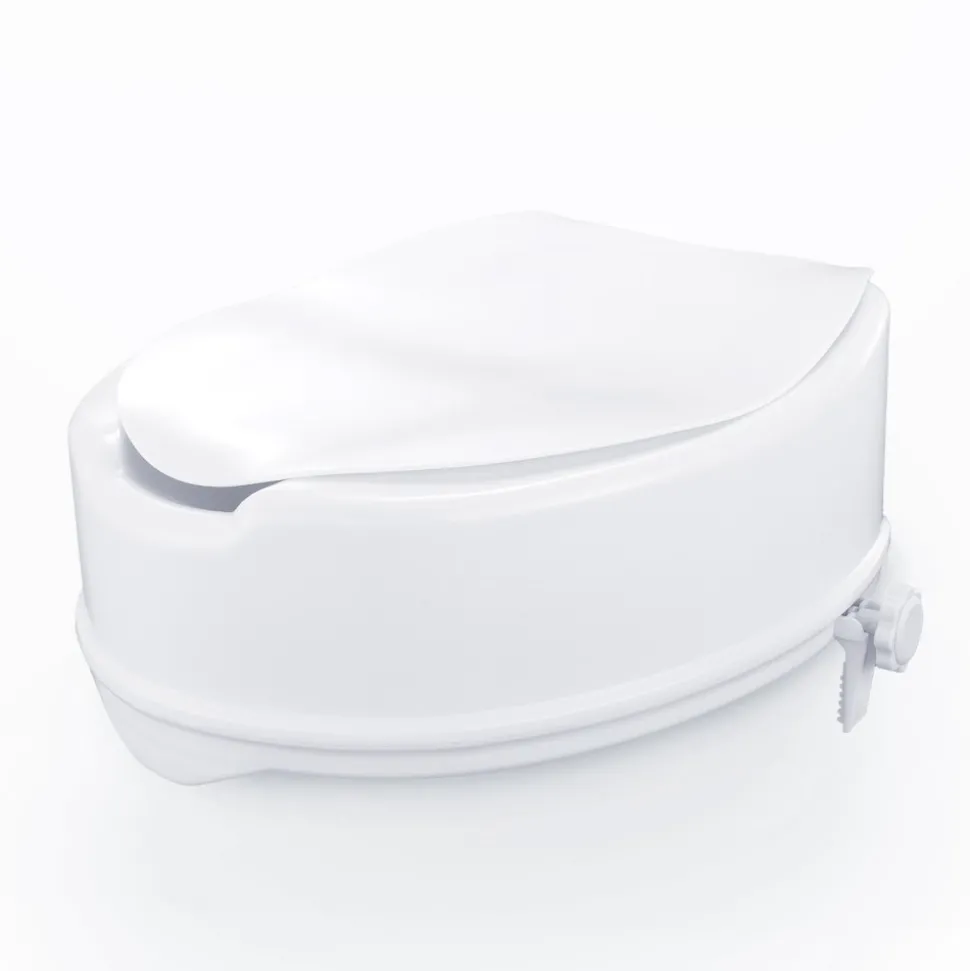 VEVOR Raised Toilet Seat, 6" Height Raised, 300 lbs Weight Capacity, Universal Toilet Seat Riser, Screw Rod Locking, with Toilet Seat, for Elderly, Handicap, Patient, Pregnant, Medical