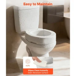 VEVOR Raised Toilet Seat, 300 lbs Load Capacity, 3.5-Inch Lift Height, Commode Elevated Toilet Seat Riser with Enlarged Opening for Seniors, Elderly, Handicap, Disabled, and Adults, Fits Round Bowl