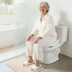 VEVOR Raised Toilet Seat, 300 lbs Load Capacity, 3.5-Inch Lift Height, Commode Elevated Toilet Seat Riser with Enlarged Opening for Seniors, Elderly, Handicap, Disabled, and Adults, Fits Round Bowl