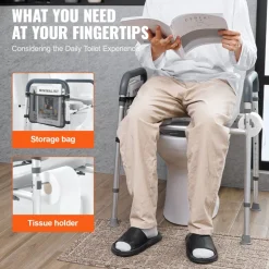 VEVOR Raised Toilet Seat, 7-Position Height Adjustment 19.3