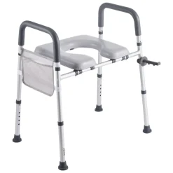 VEVOR Raised Toilet Seat with Arms, 400 lbs Load Capacity, Adjustable Height and Width, Commode Cushion Padded Elevated Toilet Seat Riser with Handles for Seniors, Elderly, Handicap, Disabled, Adults