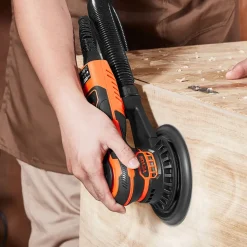 VEVOR Random Orbital Sander 5 & 6-Inch, 350W Brushless Orbital Sander, 10,000 PRM 6 Variable Speed Electric Palm Sander with 20PCS Sandpapers, Dust Connector & Hose for Woodworking Detailing Sanding