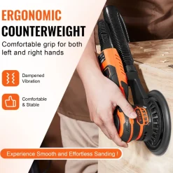 VEVOR Random Orbital Sander 6-Inch, 350W Brushless Orbital Sander, 10,000 PRM 6 Variable Speed Electric Palm Sander with 10PCS Sandpapers, Dust Connector & Hose for Woodworking Detailing Sanding