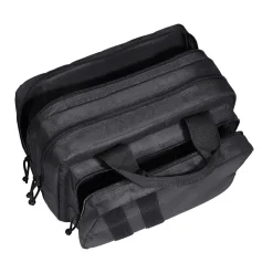 VEVOR Range Bag for 2 Pistols, Tactical Gun Bag with 2 Built-in Removable Pistol Bags & 6 Detachable Magazines, Gun Range Bag for Outdoor Hunting Shooting, Lockable Carrying Handgun Bag Case, Black