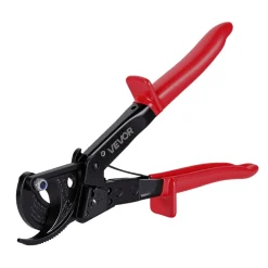 VEVOR Ratcheting Cable Cutter, Spring Steel Blades with PVC-Coated Handles, Quick-Release Button, Heavy Duty Ratchet Cable Wire Cutter for Cutting Copper & Aluminum Cables Up to 474 MCM / 240 mm²