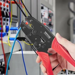 VEVOR Ratcheting Crimping Tool Set For Insulated Electrical Connectors AWG22-10 with Wire Stripper and 210pcs Heat Shrink Tubes Labor-Saving Ratcheting Wire Crimp Pliers