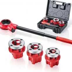 VEVOR Ratchet Pipe Threader Kit with 3 Dies, 1/2
