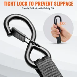 VEVOR Ratchet Tie Down Straps (4PK), 2200 lb Max Break Strength, Includes 4 Premium 1
