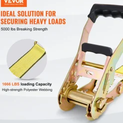 VEVOR Ratchet Tie Down Straps (4PK), 5000 lb Break Strength, Double J Hook Includes 4 Premium 2