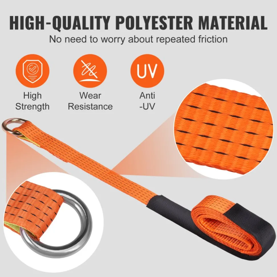 VEVOR Ratchet Tie Down Straps Kit, 2" x 120" Tire Straps, 5512 LBS Working Load, 11023 LBS Breaking Strength, Car Tie Down Straps with Snap Hooks for Passenger Car, Truck, Trailer, 4-Pack