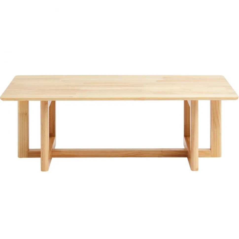 VEVOR Rattan Coffee Table, Rectangle Rattan Woven Wood Coffee Table with Rubber Wood Top, 47-Inch Modern Boho Storage Coffee Table with Natural Wood Legs, for Living Room, Bedroom & Small Spaces