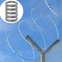 VEVOR Razor Wires, 246 ft Razor Barbed Wire, 5 Rolls Razor Wire Fencing Razor Fence, Razor Ribbon Barbed Wire Galvanized Razor Wire Fence, Rolls Razor for Garden