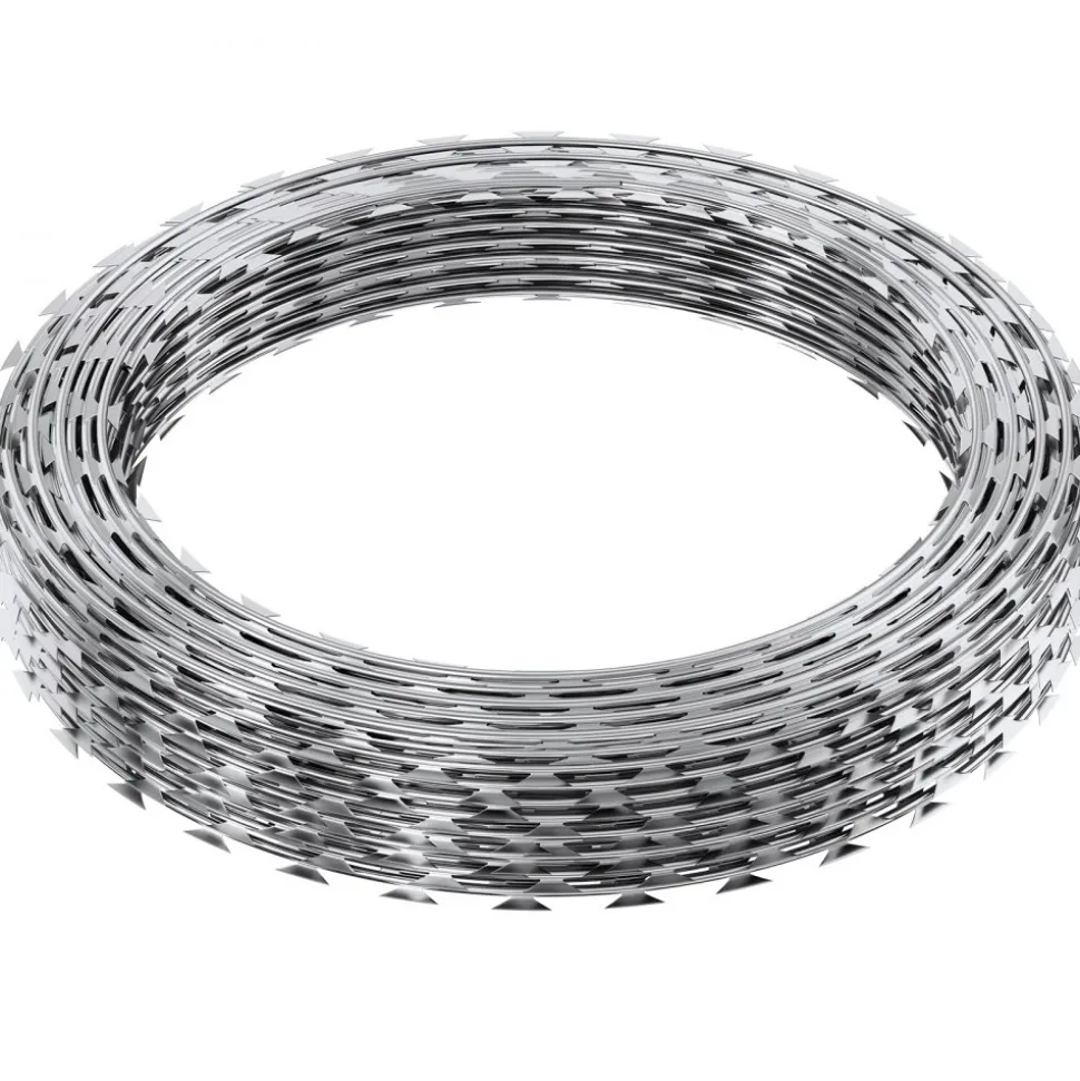 VEVOR Razor Wires, 98 ft Razor Barbed Wire, 2 Rolls Razor Wire Fencing Razor Fence, Razor Ribbon Barbed Wire Galvanized Razor Wire Fence, Rolls Razor for Garden