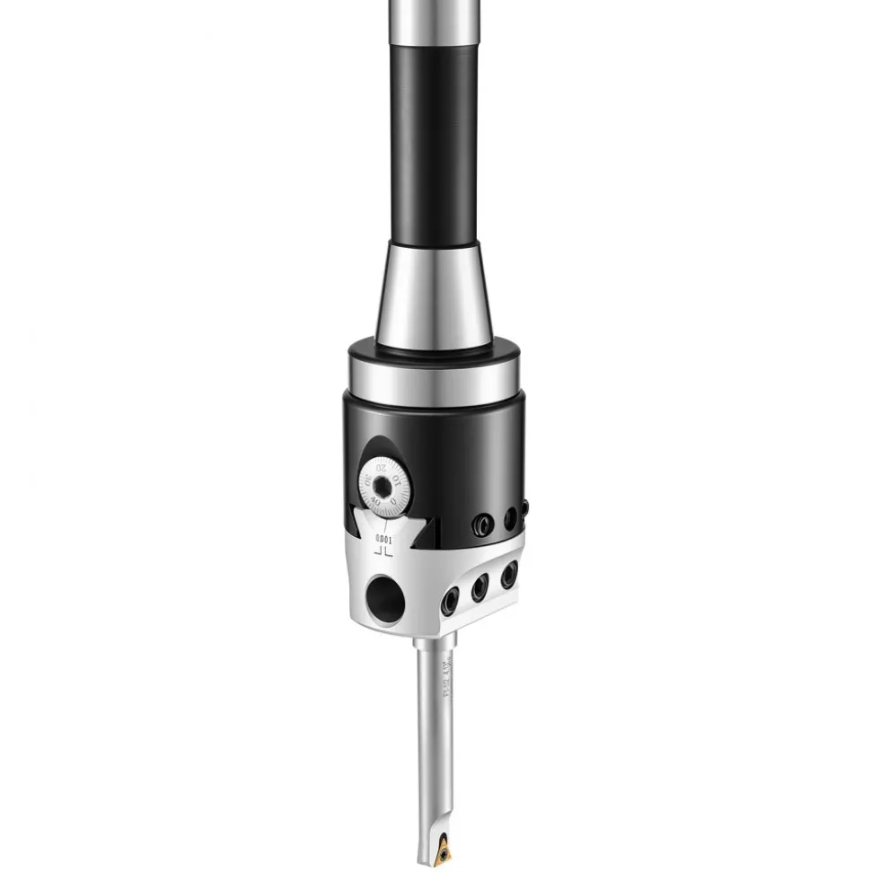 VEVOR R8 Boring Head 2-Inch Indexable 8 Piece Boring Bar Set with R8 Shank, for Milling Machine Drill Press, 7/16" to 4-1/2", Precision Bore Diameter Adjustment, Hardened & Ground, Labeled Storage Box