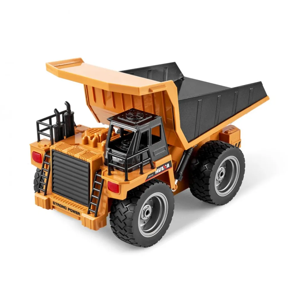 VEVOR RC Dump Truck Toy, 9-Channel 1:18 Scale, Remote Control Dump Truck RC Construction Vehicle Truck Toy with Metal Bed & Light, 2 Rechargeable Batteries for Toddlers Kids Boys and Girls Age 8+