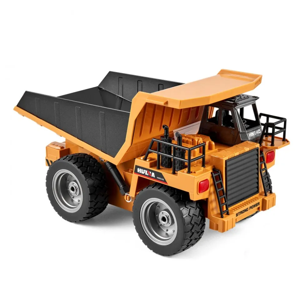 VEVOR RC Dump Truck Toy, 9-Channel 1:18 Scale, Remote Control Dump Truck RC Construction Vehicle Truck Toy with Metal Bed & Light, 2 Rechargeable Batteries for Toddlers Kids Boys and Girls Age 8+