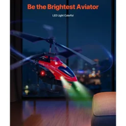 VEVOR RC Helicopter, 2.4GHz Flying Remote Control Helicopter with Shooting Mode, 3.5 Channel RC Airplane for Kid, Altitude Hold, One-Key Takeoff/Landing & LED Lights, Toys for Kids Ages 14 and up