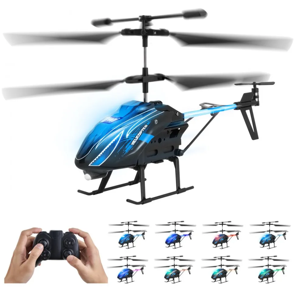 VEVOR RC Helicopter, 2.4GHz Flying Remote Control Helicopter, 3.5 Channel RC Airplane for Kid, 16 Mins Flight Time, Altitude Hold, One-Key Takeoff/Landing & LED Lights, Toys for Kids Ages 8 and up