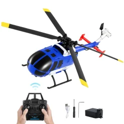 VEVOR RC Helicopter, 2.4GHz 4-Propeller Remote Control Helicopter with 6-Axis Gyro, 4-Channel RC Airplane for Beginner, LED Light & One-Key Takeoff/Landing, Plane Toys for Kids Ages 8 and up