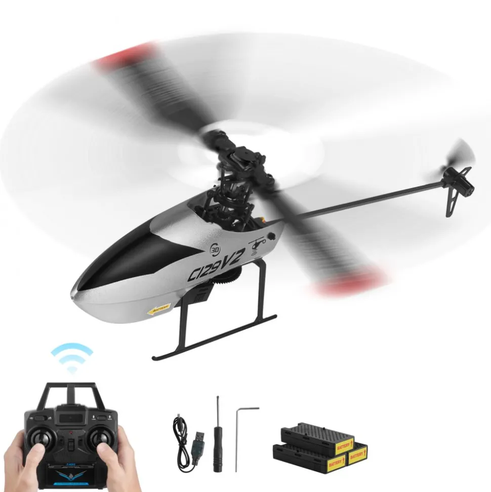 VEVOR RC Helicopter, 2.4GHz Single Propeller Remote Control Helicopter with Gyro, 4-Channel RC Airplane for Beginner, 39 Min Flight Time, One-Key Takeoff/Landing, Toys for Kids Ages 8 and up