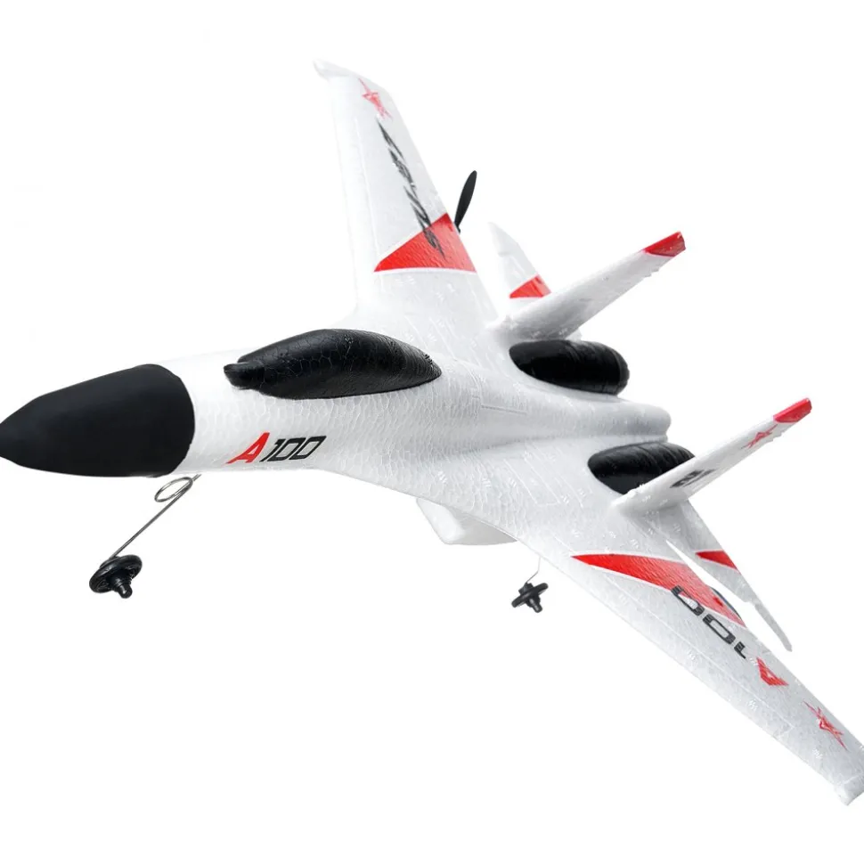 VEVOR RC Plane, 2.4GHZ 4 Channel Remote Control Airplane with 6-Axis Gyro Stabilizer, Ready to Fly Fighter Aircraft Plane Toy with 2 Batteries, Easy to Fly RC Glider for Adults Kids Beginners Boys