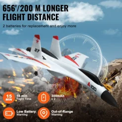 VEVOR RC Plane, 2.4GHZ 4 Channel Remote Control Airplane with 6-Axis Gyro Stabilizer, Ready to Fly Fighter Aircraft Plane Toy with 2 Batteries, Easy to Fly RC Glider for Adults Kids Beginners Boys