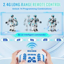 VEVOR RC Robot Toys for Kids, 2.4GHz Gesture Sensing Programmable Remote Control Smart Robot with Voice Control, Interactive Singing Dancing Robot for Age 6 7 8 10 12 Year Old Boys Girls Birthday Gift