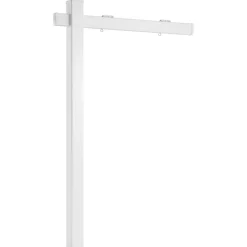 VEVOR Real Estate Sign Post, 6 ft Tall, PVC Realtor Yard Sign Holder with 47 in Arm Holds up to 36 in, Easy to Install, Wind-Resistant, for Open House and Home, Yard, Road, Outdoor, White (No Signs)