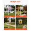 VEVOR Real Estate Sign Post, 2-Pack, 6 ft Tall, PVC Realtor Yard Sign Holder with 36 in Arm Holds up to 24 in, Easy to Install, Wind-Resistant, for Open House and Home, Yard, Road, White (No Signs)