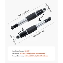 VEVOR Rear Air Shock Absorber Strut, 2 PCS, Compatible with Cadillac Escalade, Chevrolet Suburban/ Tahoe, GMC Yukon/Yukon XL, Replacement for 22283446 22278958 580-1106 5801068 5801106 23151122