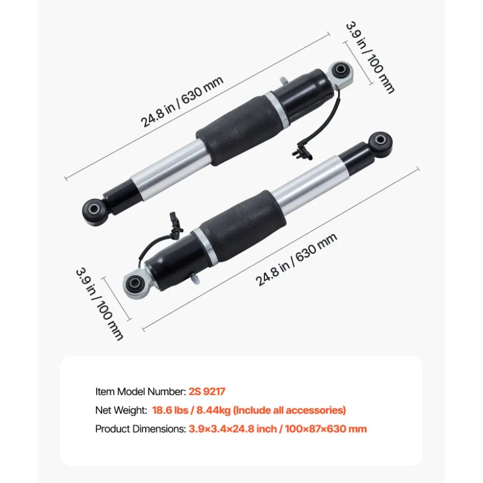 VEVOR Rear Air Shock Absorber Strut, 2 PCS, Compatible with Cadillac Escalade, Chevrolet Suburban/ Tahoe, GMC Yukon/Yukon XL, Replacement for 22283446 22278958 580-1106 5801068 5801106 23151122