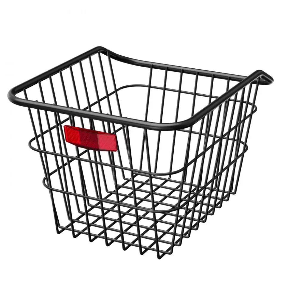 VEVOR Rear Bike Basket, Metal Wire Bicycle Basket with Reflective Tail Light & Waterproof Cover, Durable Bike Back Basket, Fits to Most Rear Bike Racks