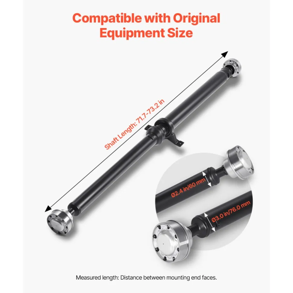 VEVOR Rear Drive Shaft, 71.7"-73.2" Prop Shaft Driveshaft Assembly Compatible with 2015-2019 Dodge Challenger V6 3.6L, Replace #976-987 976987 52123974AC 52123974AD 52123974AE 52123974AF