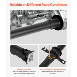 VEVOR Rear Drive Shaft, 80.0"-81.6" Prop Shaft Driveshaft Assembly Compatible with 2007-2014 Ford Edge & Lincoln MKX, Replace #DT4Z-4R602-A DT4Z4R602A 7T4Z4R602A SK936846 936-846 65-2027