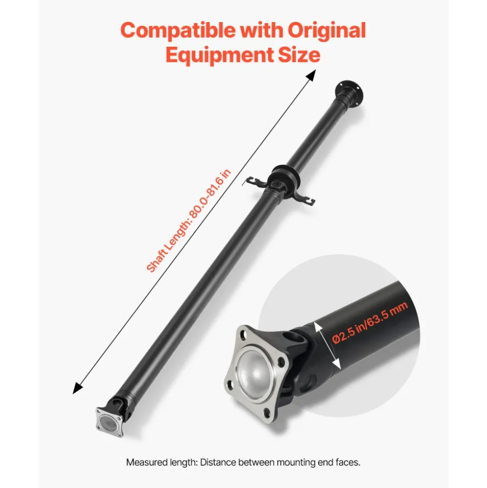 VEVOR Rear Drive Shaft, 80.0"-81.6" Prop Shaft Driveshaft Assembly Compatible with 2007-2014 Ford Edge & Lincoln MKX, Replace #DT4Z-4R602-A DT4Z4R602A 7T4Z4R602A SK936846 936-846 65-2027