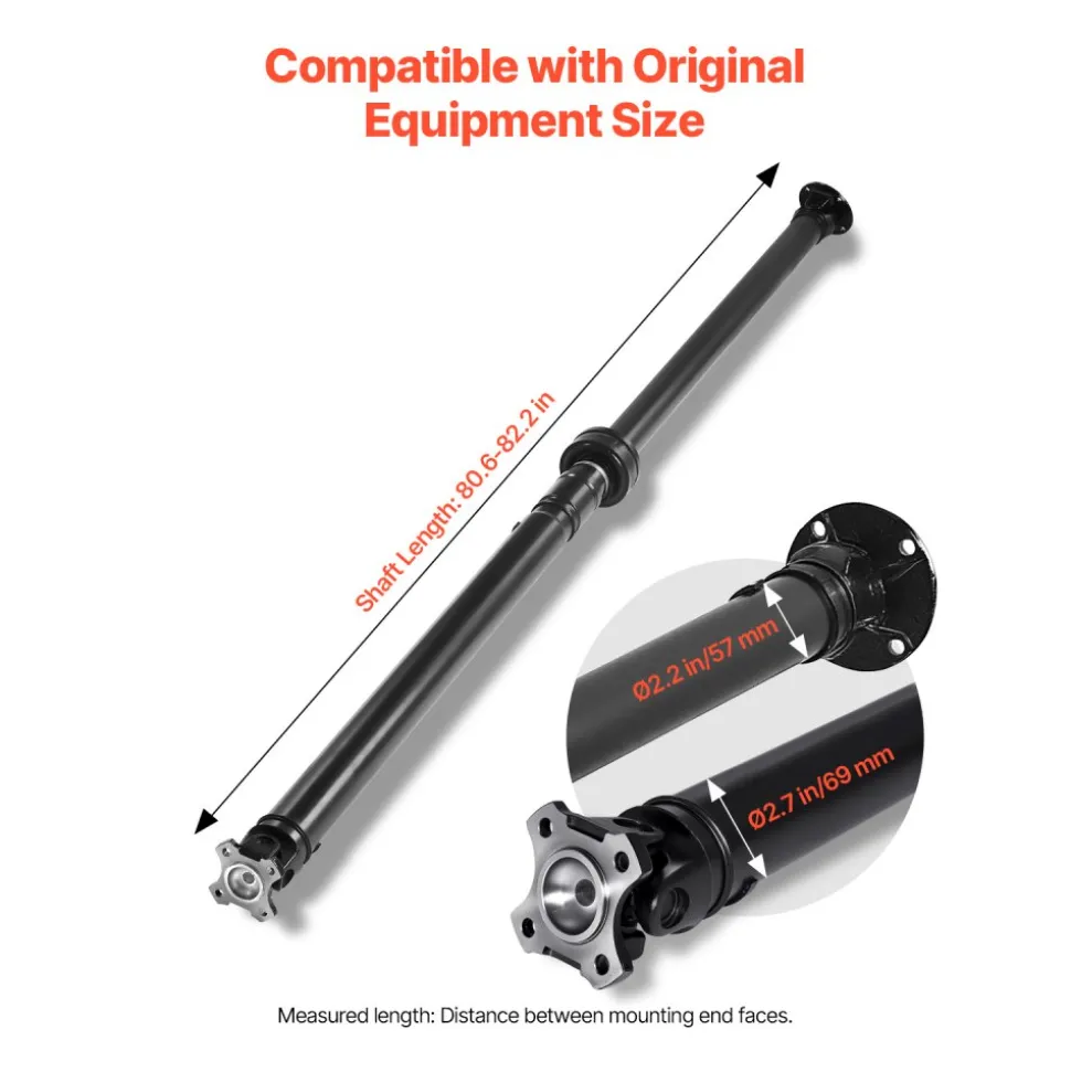 VEVOR Rear Drive Shaft, 80.6"-82.2" Prop Shaft Driveshaft Assembly Compatible with 2008-2016 Nissan Rogue S SL SV 2.5L, Replace #37000JM10A 946-236 946236 37000JM100 37000JM13A 37000JM14A