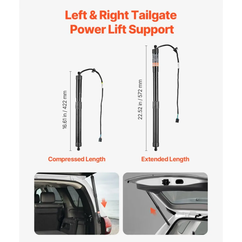 VEVOR Rear Left & Right Tailgate Power Lift Support, Compatible with 2015-2020 Cadillac Escalade/Escalade ESV, Electric Tailgate Liftgate Power Hatch Shock Strut Replace OE# 84306929 23226162 (2PCS)